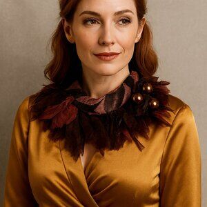 Aritsan Nita Angeletti OOAK Modernist DARK LEAVES of AUTUMN NECKLACE